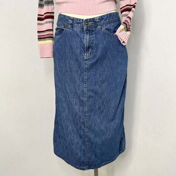 Demin MIDI Skirt Size 14 Christopher & Banks - Picture 1 of 8